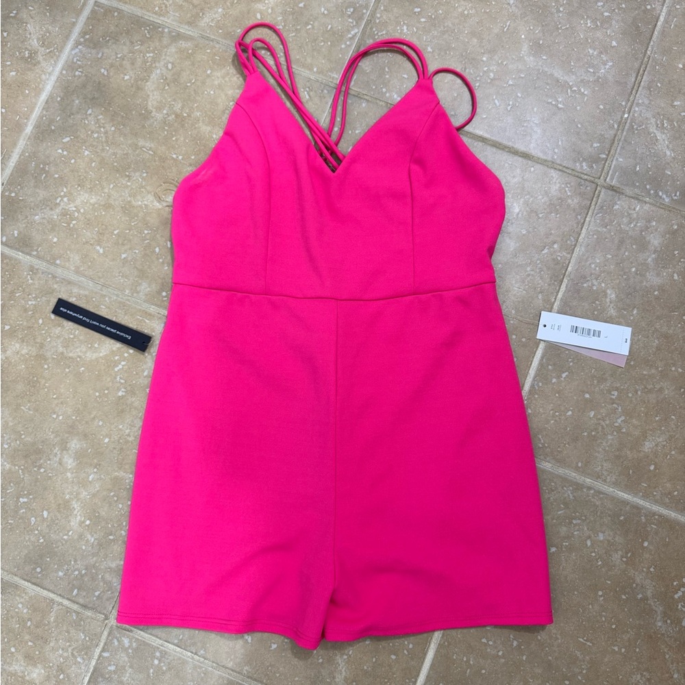 Sunset & spring hot pink romper large